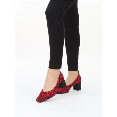 06-A129A-753PN RED/LEOPARD Туфли женские (натуральная замша)