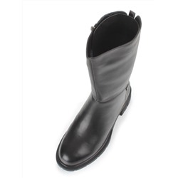 Z4209M BLACK Полусапоги зимние женские (натуральная кожа, натуральный мех)