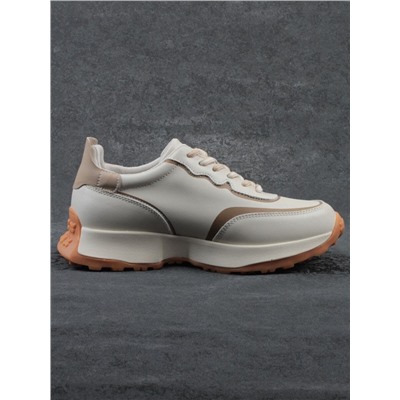 03-YC353-1 BEIGE Кроссовки женские (натуральная кожа)