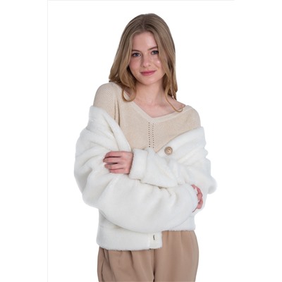 Кардиган КОРОТКИЙ ТЕДДИ ваниль