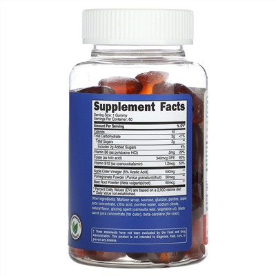 Nutricost, яблочный уксус в жевательных таблетках, со вкусом яблока, 500 мг, 60 жевательных таблеток