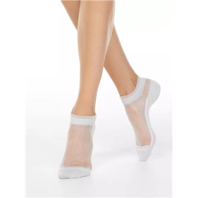 CONTE ELEGANT ACTIVE Короткие прозрачные носки с люрексом