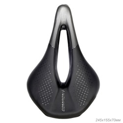 Седло велосипедное MTB COMIRON SAGAN M046A 245X155, Технологии: DW, ED. Верх: PU принтованный глянец, Цвет: Чёрный+Серый  /уп 40/