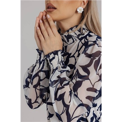 Блузка женская  7046/19/Белый, синий