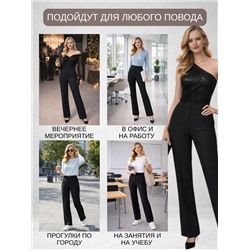 Женские брюки весна-осень Трубы черные