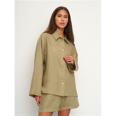 Рубашка короткая  S021_Olive Yellow/Салатовый