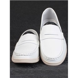 03-B417-1 WHITE Лоферы женские (натуральная кожа)