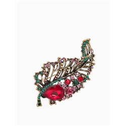 Брошь «Лист осенний» ажурный, цветная в чернёном золоте