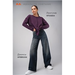 Женский лонгслив оверсайз из футера двухнитки Happyfox