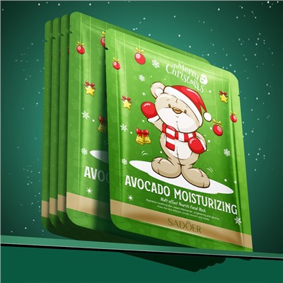 Тканевая маска для лица с экстрактом авокадо МЕДВЕЖОНОК Sadoer