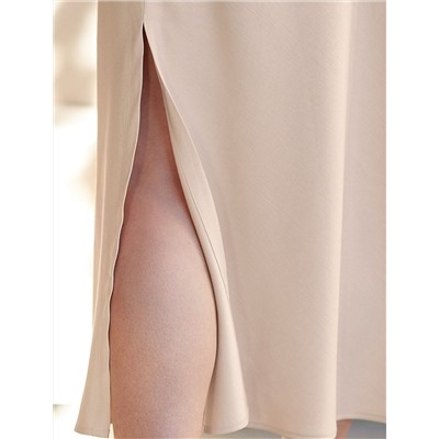 Юбка миди с разрезом скроенная по косой из плотного лиоцелла