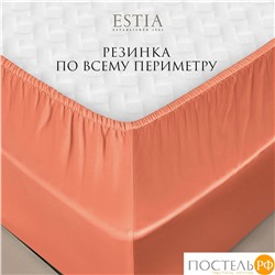 Estia ОРНЕЛЛА оранж Простыня на резинке 160х200+30, 1пр.,тенсель