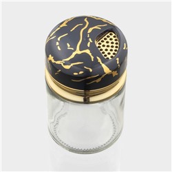 Солонка Magistro «Чёрный мрамор», 150 мл, 5.5×9.5 см, стекло, чёрная