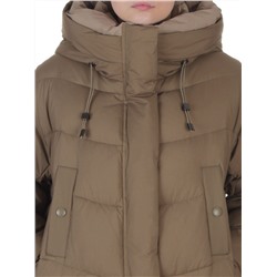 8867 KHAKI Пальто зимнее женское (200 гр. холлофайбер)