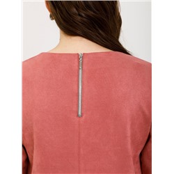 Платье розовое из искусственной замши