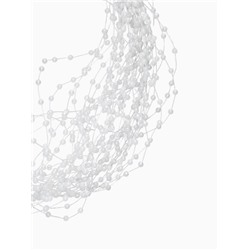 Чокер на леске многослойный «Жемчужная Богема», бусина №3, L=43 см, белый