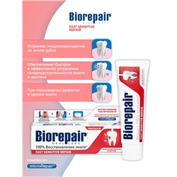 Biorepair Fast Sensitive Repair / Зубная паста для чувствительных зубов 75 мл