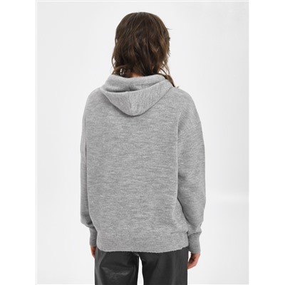 Джемпер вязаный тёмно-серый с капюшоном