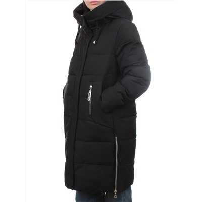 7715 BLACK Пальто зимнее женское (200 гр. холлофайбер)