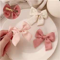 Заколка атласный бантик на зажиме