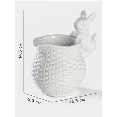 Молочник Доляна «Зайка», 450 мл, доломит, белый