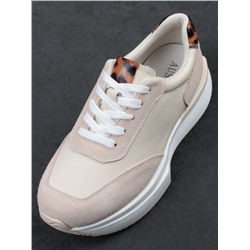 03-YG497-2 BEIGE Кроссовки женские (натуральная кожа)