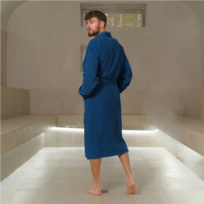 Халат махровый мужской «Этель. Глава семьи», размер 56-58, синий
