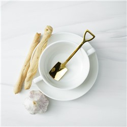 Ложка десертная Magistro «Лопата», длина 15.5 см, прямоугольная, нержавеющая сталь, золотистая