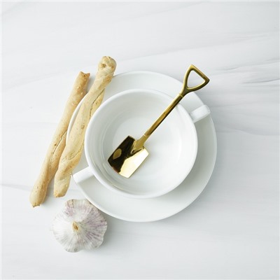 Ложка десертная Magistro «Лопата», длина 15.5 см, прямоугольная, нержавеющая сталь, золотистая