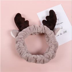 Повязка косметическая плюшевая Рожки Оленя с ушками