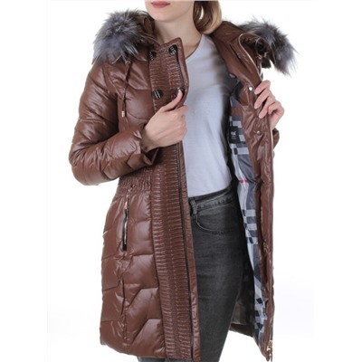 YM-019 BROWN Пальто зимнее удлиненное KSA
