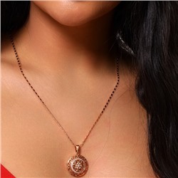 Кулон круглый на цепочке ювелирная бижутерия коллекция "Дубай" покрытие позолота, вставка: фианиты, цвет: прозрачный, арт.414.757