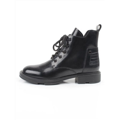 01-M43-13 BLACK Ботинки демисезонные женские (натуральная кожа)
