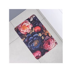 Коврик для дома Доляна Black Flowers, влаговпитывающий, 40×60 см