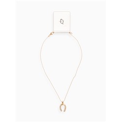 Кулон на цепочке «Подкова», белый в золоте, 45 см