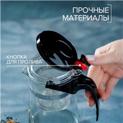 Заварочный чайник Magistro «Мехико», 900 мл, пластиковое сито, стекло