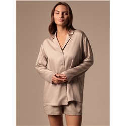 Пижама женская (рубашка, шорты) SL HOME Tensel Home, серая