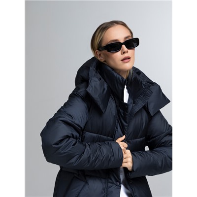 Пуховик женский темно-синий