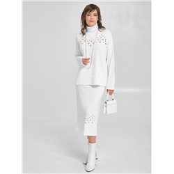 Свитер вязаный с ажурным рисунком