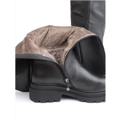02-FK884-1M BLACK Сапоги зимние женские (натуральная кожа, байка, натуральный мех)