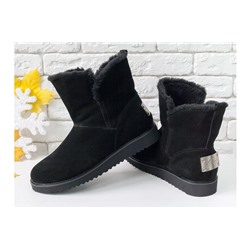 Зимние сапожки в стиле UGG из натуральной замши черного цвета на облегченной но теплой подошве,  Коллекция Осень-Зима, Б-17114/1-01