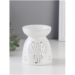 Аромалампа для эфирных масел «Голова слона», керамика, белый, 8×8×9.3 см