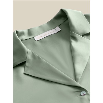 Пижама женская (рубашка, шорты) SL HOME Tensel Home, зелёная