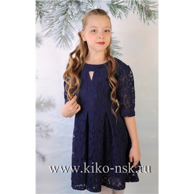2192 Платье Angel mind кружевное Темно-синий/152
