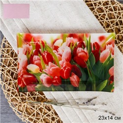 Блюдо прямоугольное 23x14 см / S322314 HH326 GREY Тюльпаны / уп 6/72/ цветная коробка