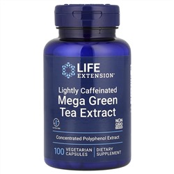 Life Extension, Мега экстракт зеленого чая, с легким кофеином, 725 мг, 100 вегетарианских капсул
