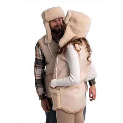 Шапка ушанка РОДИНА цвет бежевый