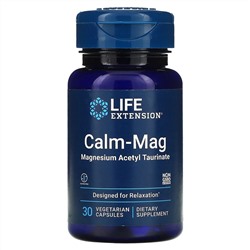 Life Extension, Calm-Mag, ацетил тауринат магния, 30 вегетарианских капсул