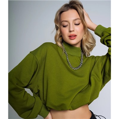 Свитшот #БШ1629, оливковый