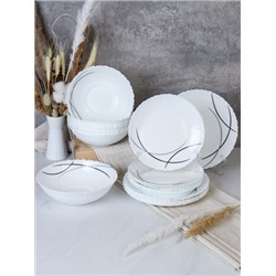 Столовый набор 19 предметов Классика / GRAY-19/758578 (7267-2) /уп 2/  Полосы классика